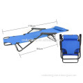 Reclining lounger leisure folding chair with steel tube frame,adjustable beach chair
